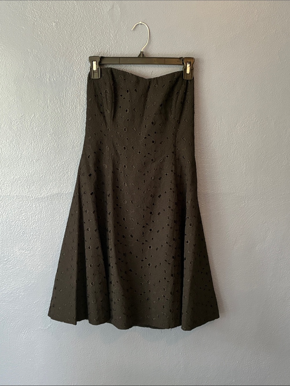 Shoshanna Black Floral Eyelet Strapless Fit & Flare Mini Dress NWT Size 6